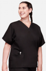 PT Aide Female Black V-neck Scrub Top with Embroidered Student Name